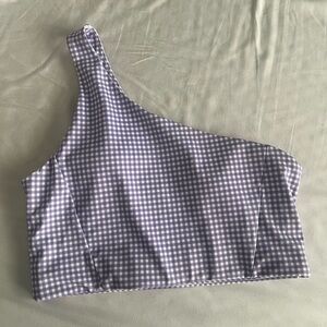Wilo One-Shoulder Gingham Sports Bra